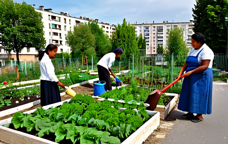음식 나눔 프로그램의 효과 측정 방법 - Data Collection on the Ground**

"A diverse team of nutritionists and researchers, fully clothed in ...